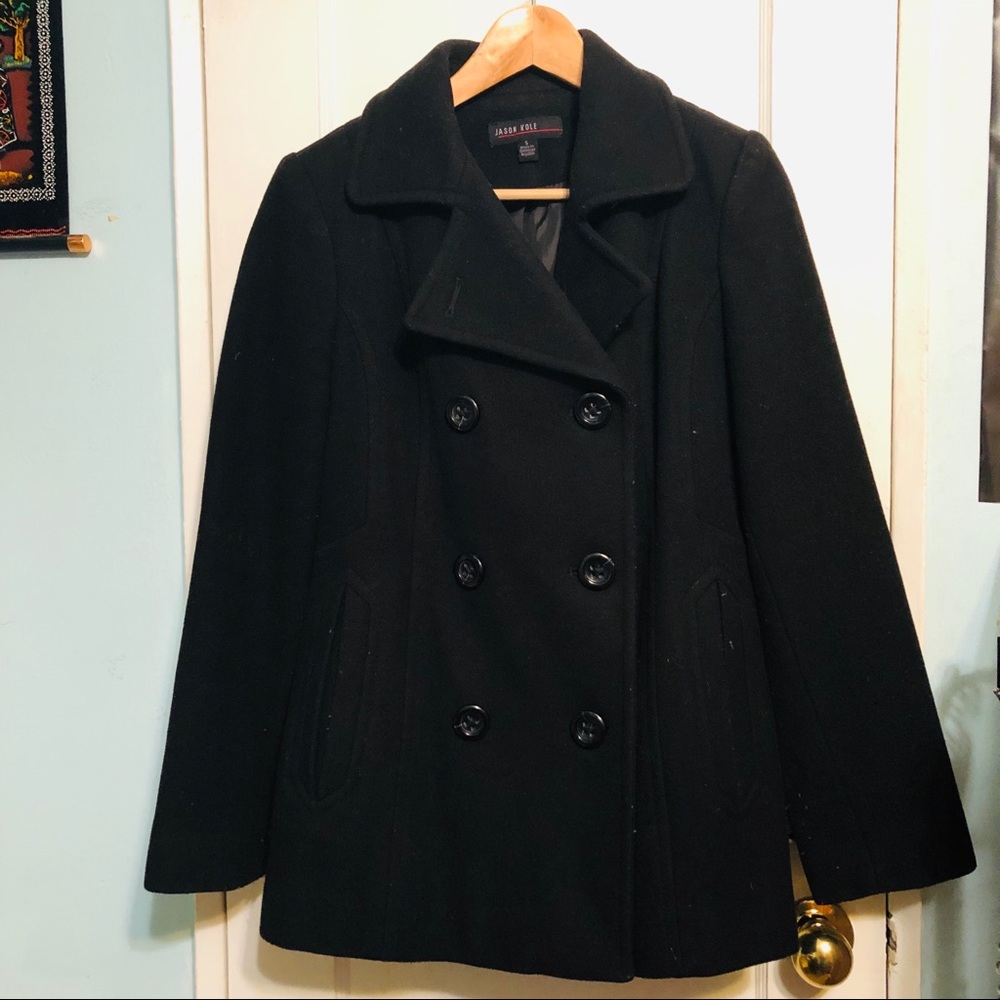 Jason Kole Classic Double Beasted Wool Pea Coat